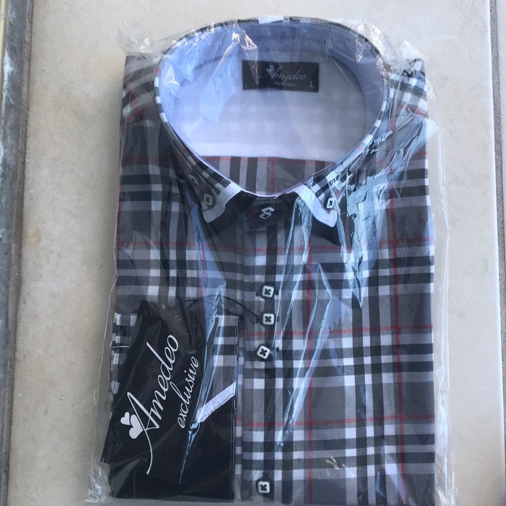 Amedeo exclusive men’s long sleeve button down L